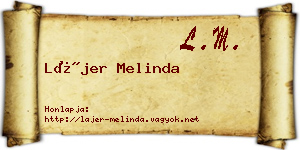 Lájer Melinda névjegykártya