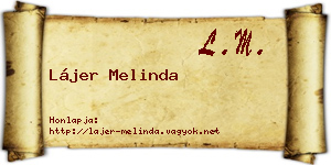 Lájer Melinda névjegykártya